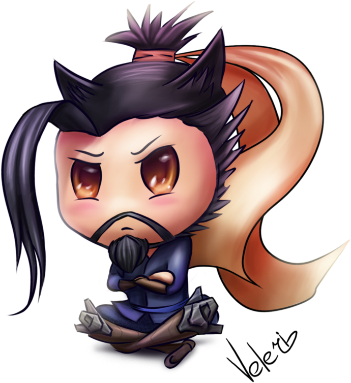 Chibi Hanzo By Veleri On Deviantart Image Free - Drawing (852x937), Png Download