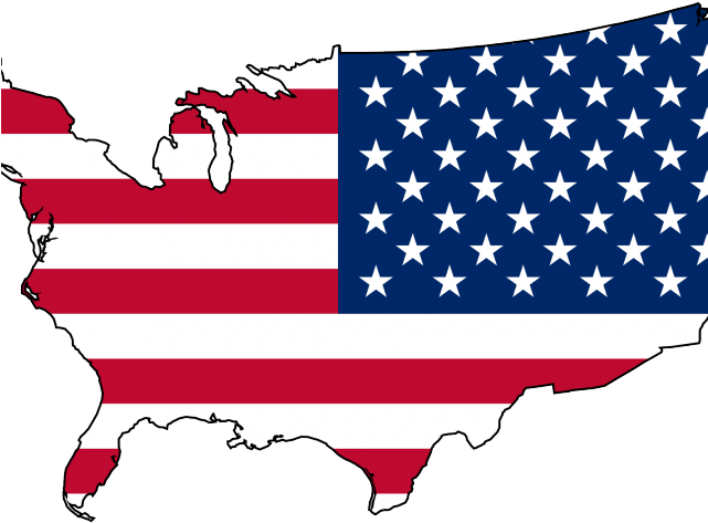 Usa Map Clipart - Usa Map Flag Png (640x480), Png Download