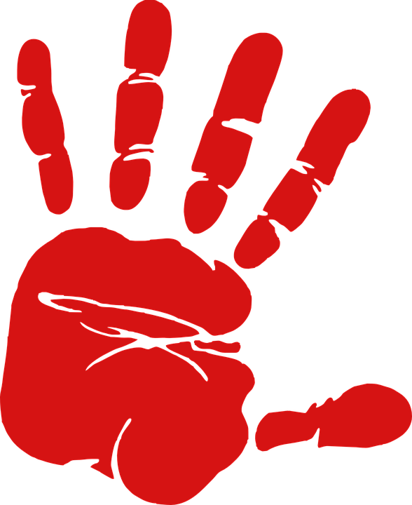 Hand Fingerprint Free Vector Graphic On Pixabay - Hand Print Clip Art Black And White (588x720), Png Download