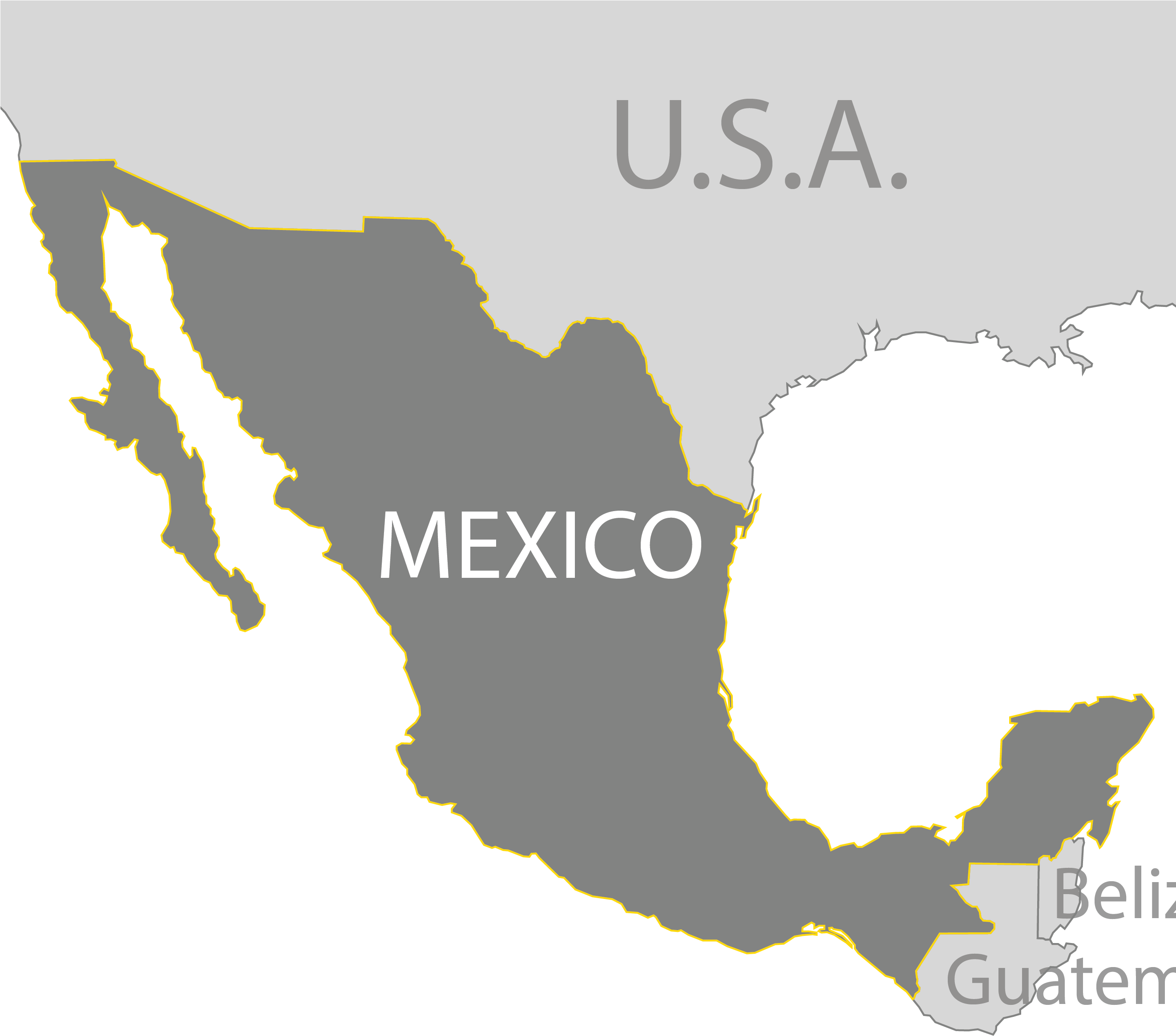 Mexico Map - Nuevo Leon Y Texas (2642x2367), Png Download