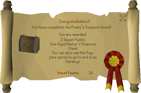 Pirate's Treasure Reward Scroll - Runescape Quest (488x320), Png Download