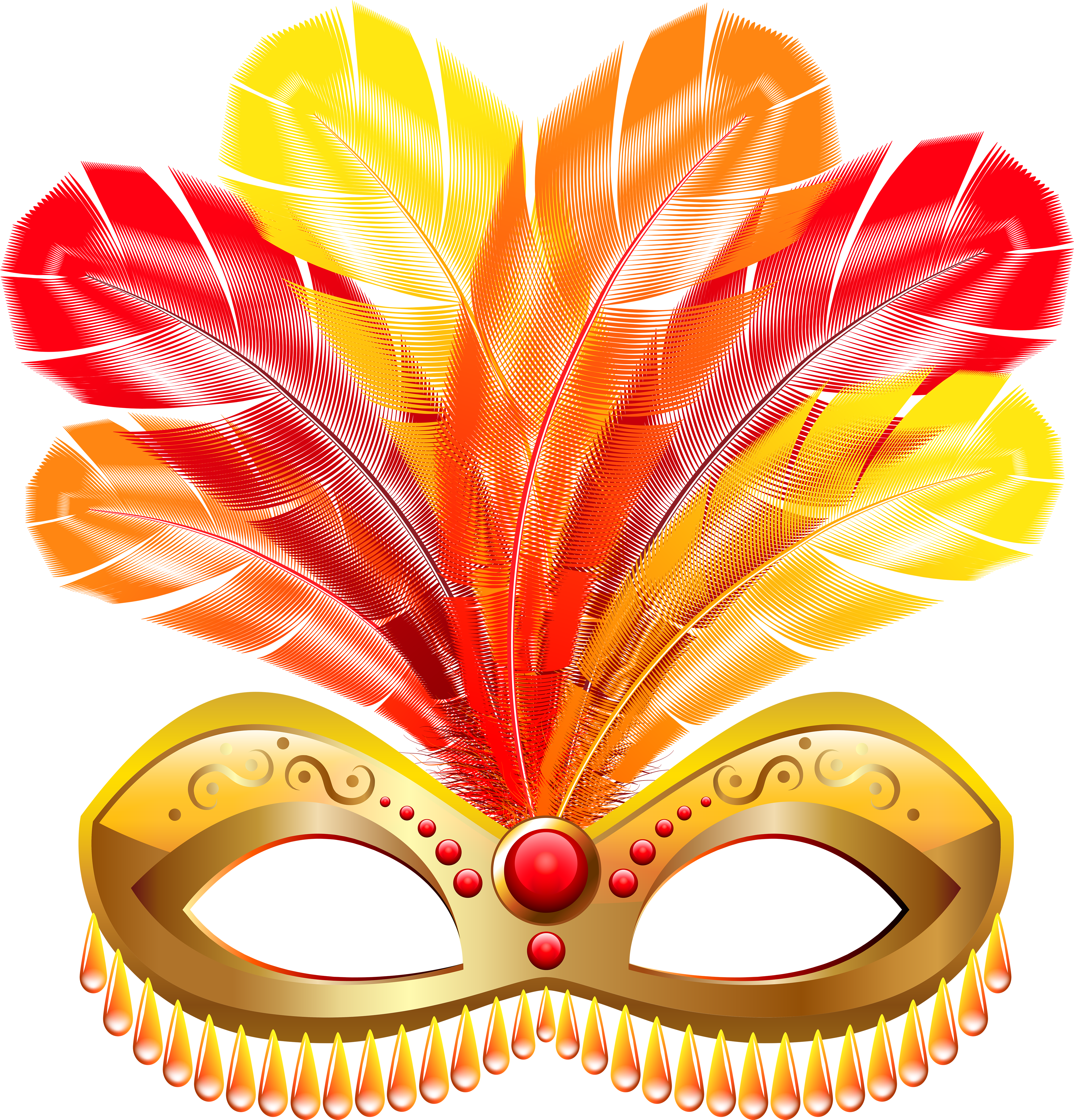 Gold Feather Mask Png Jpg Transparent Stock - Carnival Mask Png (4794x5000), Png Download