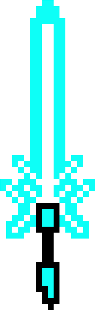 Laser Sword On - Pixel Art Blue Sword (360x1060), Png Download