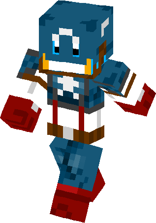 Captain America Mudkip Style Skin - Minecraft Skin Png Capitan America (317x453), Png Download
