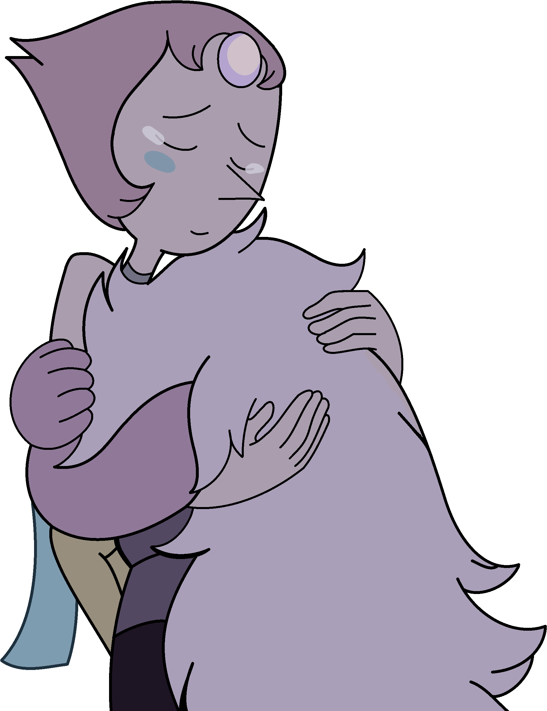 Pearl And Amethyst Hug - Cartoon (2000x2532), Png Download