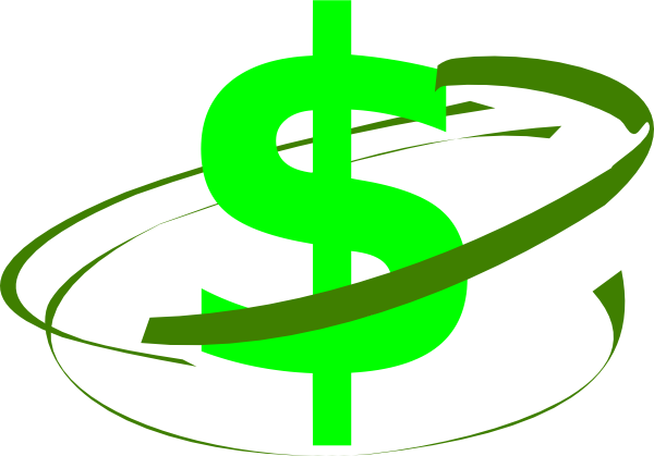 How To Set Use Green Swirl Around Money Sign Clipart (600x419), Png Download