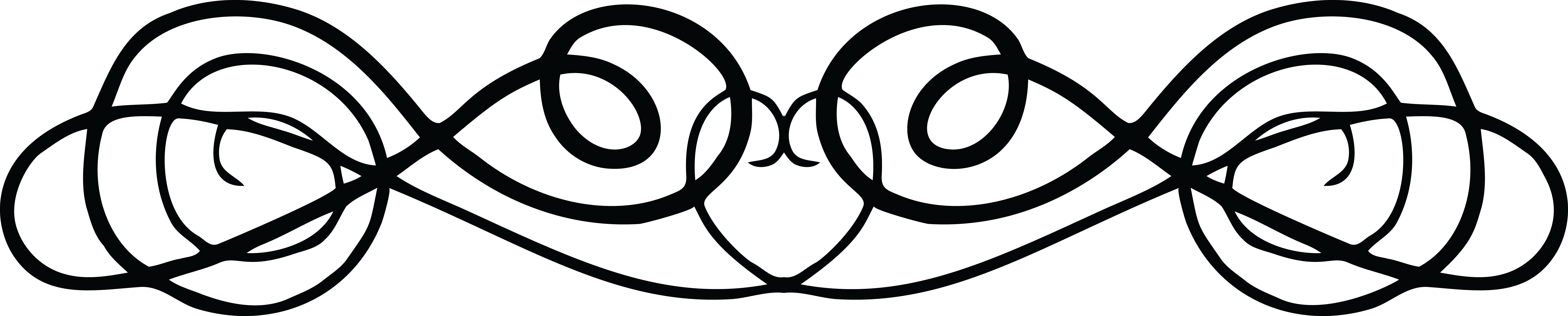 Graphic Library Library Collection Of Free Fancied - Black And White Heart Border (8000x1613), Png Download