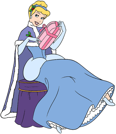 Cinderella Clipart Christmas - Disney Princess Cinderella And Prince Charming Christmas (456x524), Png Download