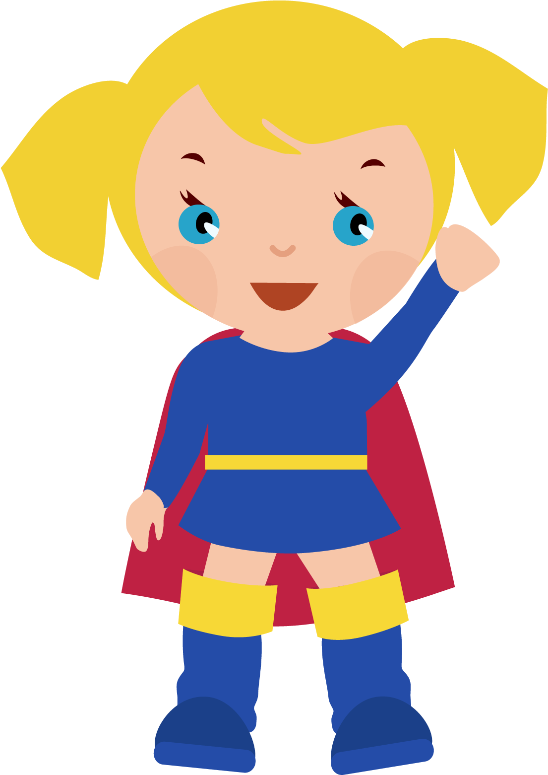 Superhero Kids Clipart - Superhero Girl Clip Art (600x840), Png Download