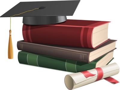 Grad Cap And Diploma With Books - Graduation Cap Clipart Png (400x300), Png Download