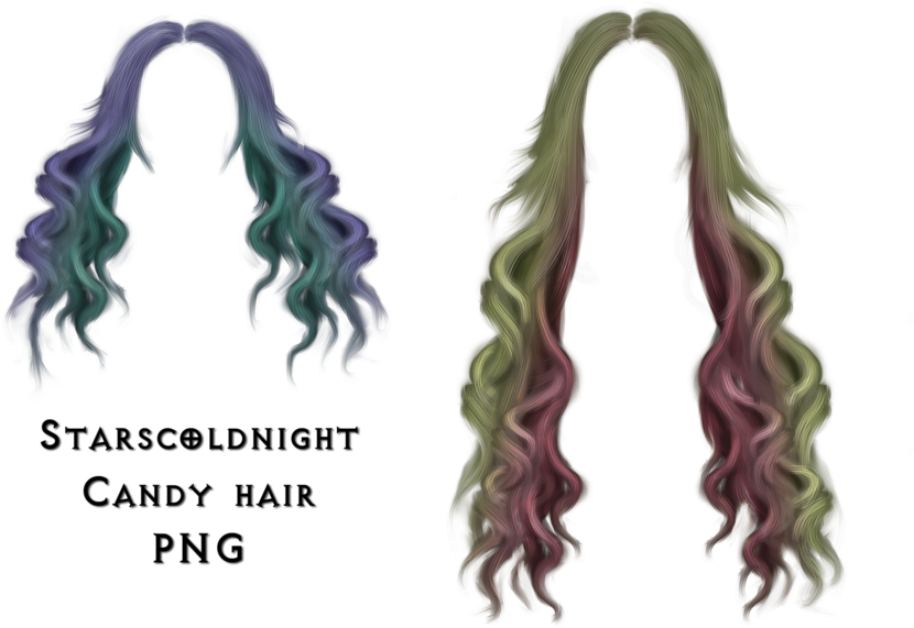 Candy Hair Png By Starscoldnight On Deviantart Banner - Mermaid Hair For Photoshop (900x628), Png Download