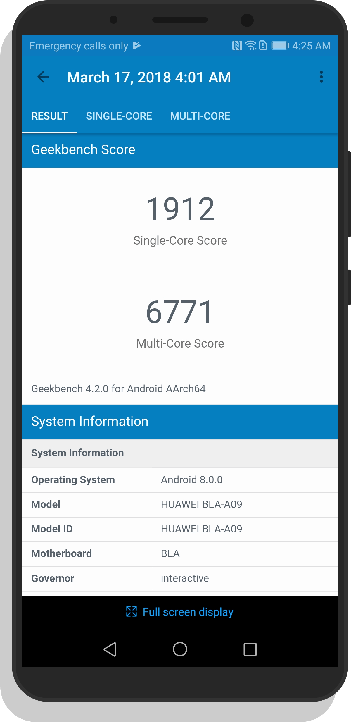 Geekbench 4 Test Results - Mate 9 Geekbench 4 (1600x2880), Png Download