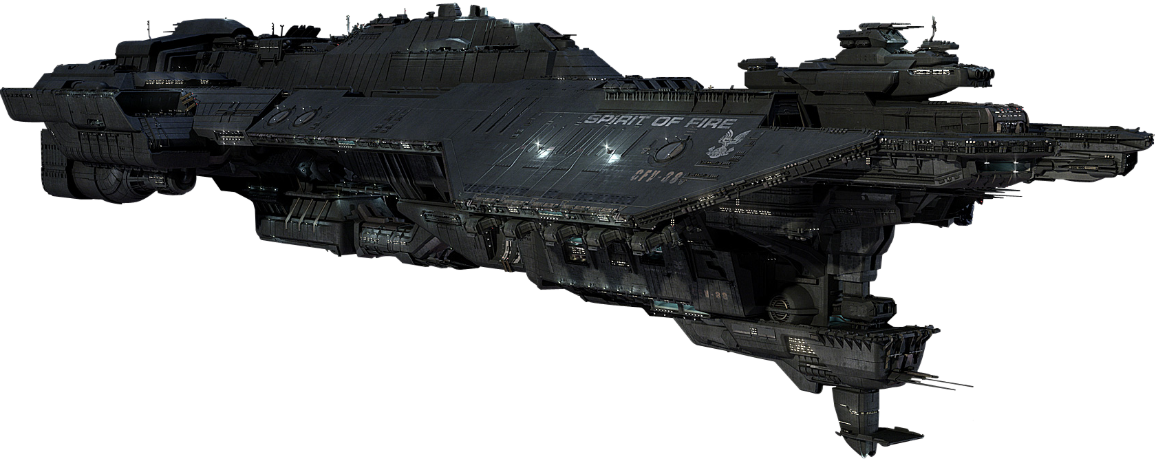 Alien Spacecraft Download Transparent Png Image - Unsc Spirit Of Fire (1680x670), Png Download
