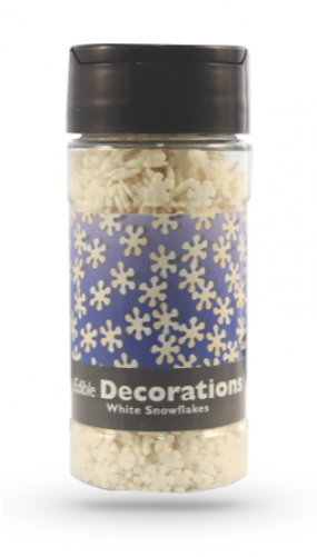 Edible Cupcake Sprinkles - Pme White Christmas Snowflake Sugar Cake Topper Decoration (500x500), Png Download