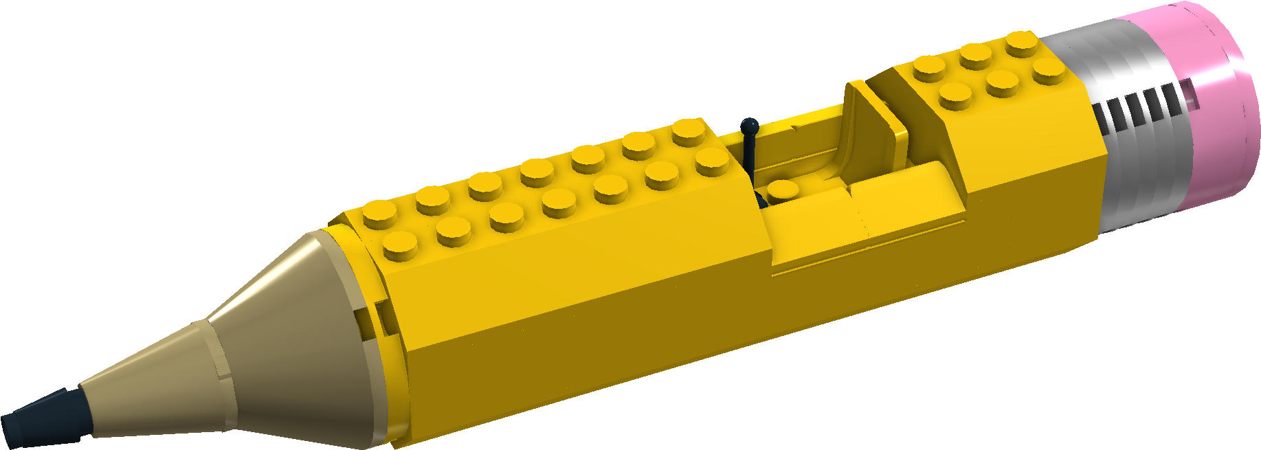 Pencil Rocket - Pencil (1905x901), Png Download