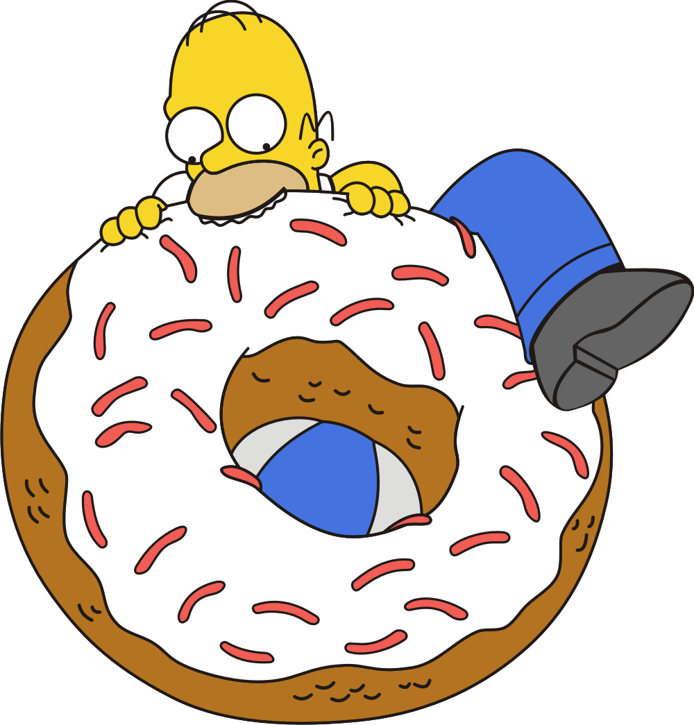 Homer Donut Png - Donuts From The Simpsons (624x648), Png Download