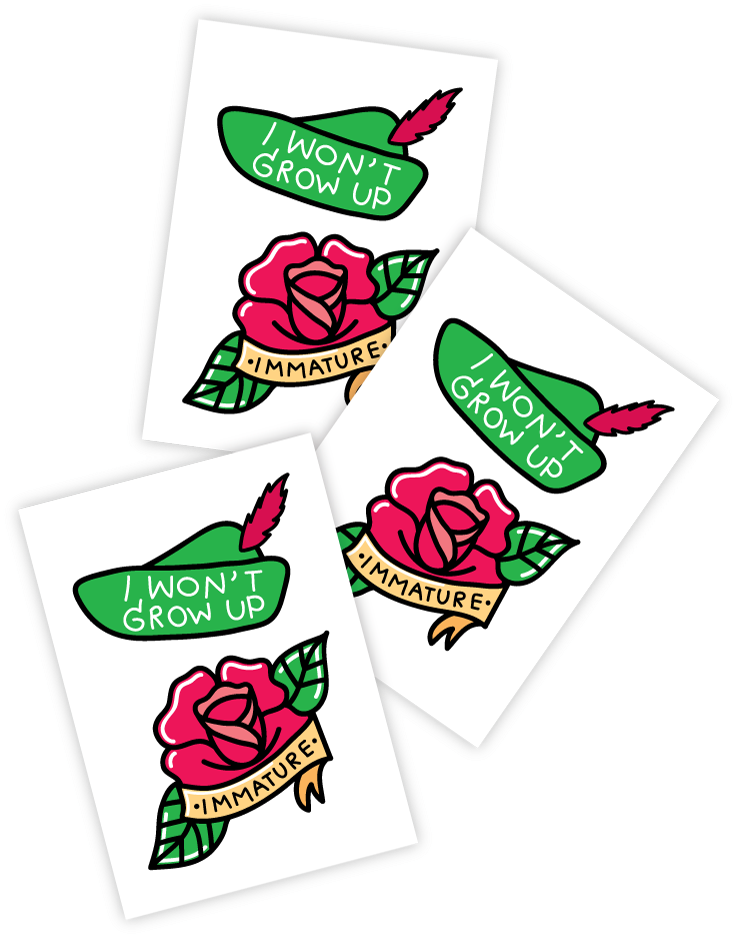High Quality Temporary Tattoos With Green Peter Pan - Peter Pan Hat Tattoo (810x1080), Png Download