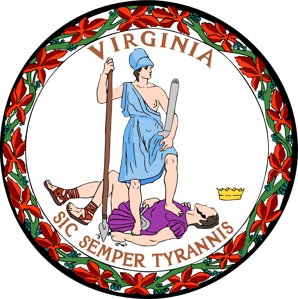 Virginia State Seal - State Of Virginia Seal (1153x1155), Png Download