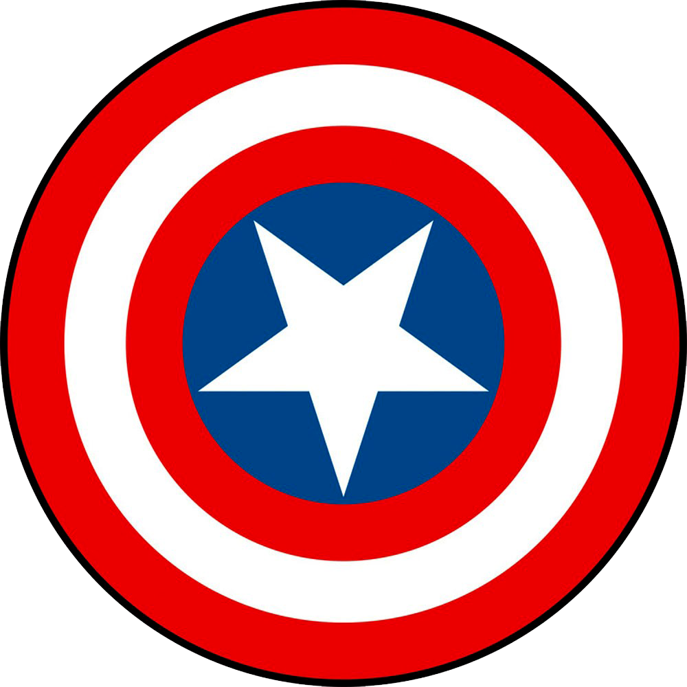 Escudo Do Capitão América Em Png - Captain America Shield To Print (1000x1000), Png Download