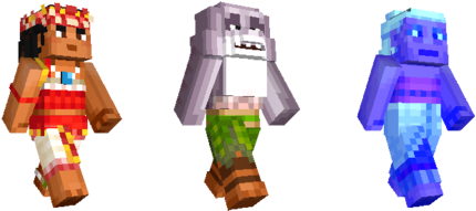 Moana Minecraft Skin Pack - Minecraft (520x293), Png Download