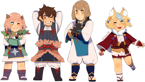 I Started Doing Chibis Of The Children From My Birthright - Cartoon (500x282), Png Download