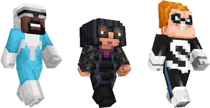 Plus Tons Of Characters From The New Movie - Minecraft Incredibles Skin Pack (748x421), Png Download