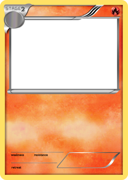 Blank Fire Pokemon Cards Bw Fire Stage 2 Pokemon Card - Pokemon Card Template Fire (420x590), Png Download