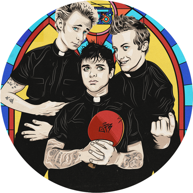 Green Day Band Logo Png Jpg Black And White Library - Green Day Greatest Hits God's Favorite Band (818x818), Png Download