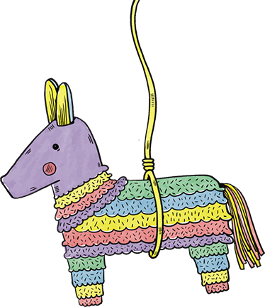 Vinilo Decorativo Piñata Mexicana - Piñata Dibujo (374x432), Png Download
