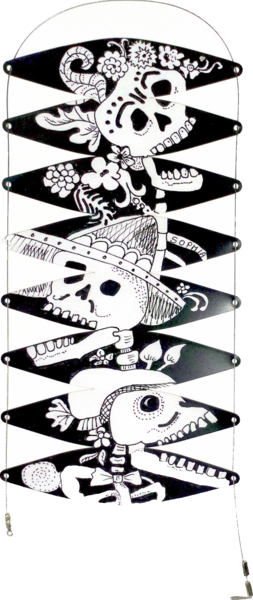 Blank Zimiglobes Dia De Los Muertos Card - Illustration (253x600), Png Download