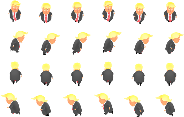 Joining Images To Create Sprite Sheet - Donald Trump Sprite Sheet (600x400), Png Download