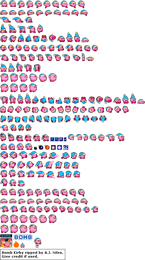 Bombkirby - Kirby Sprite Sheet Png (496x886), Png Download
