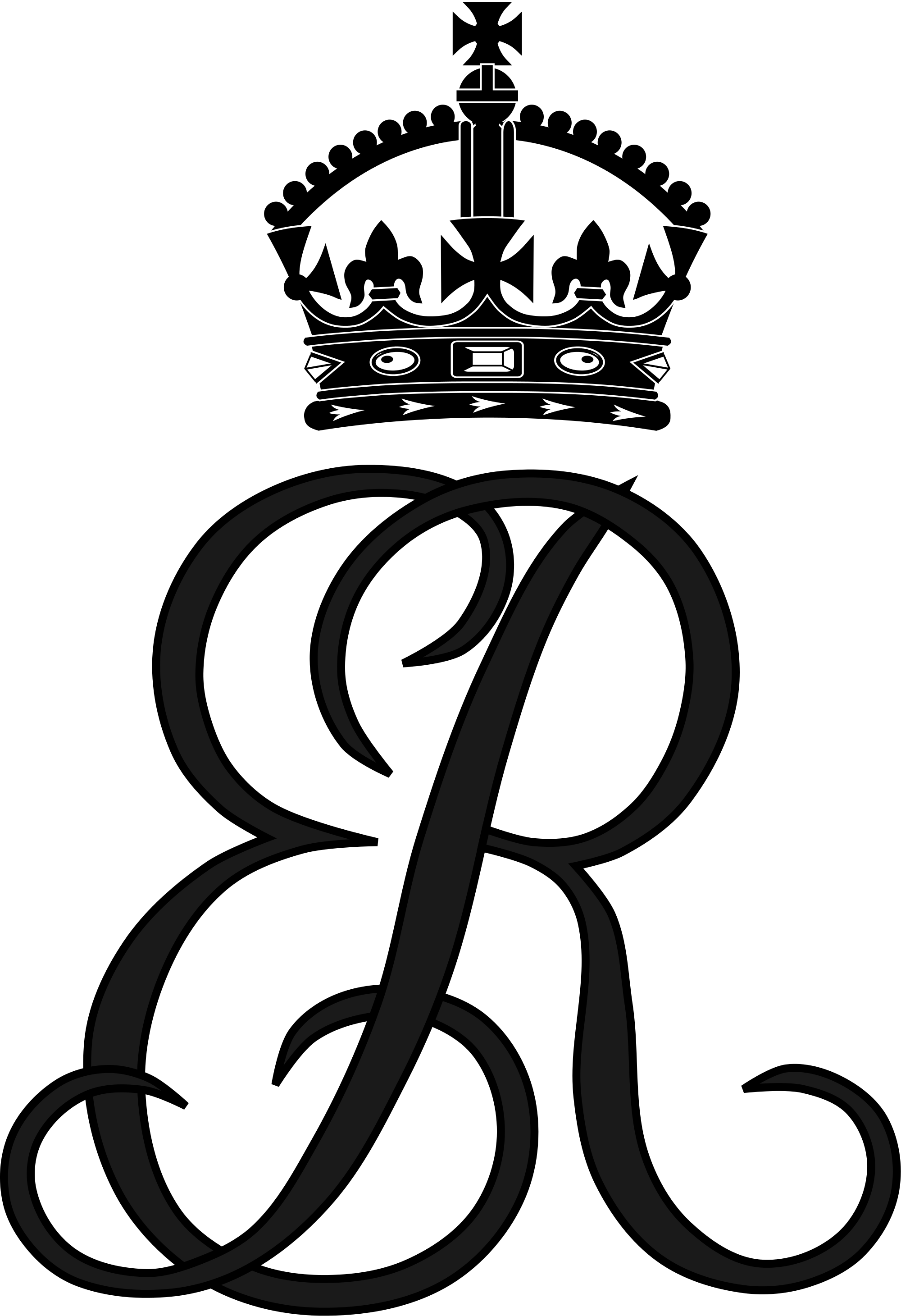 Open - Queen Elizabeth Monogram (2000x2920), Png Download