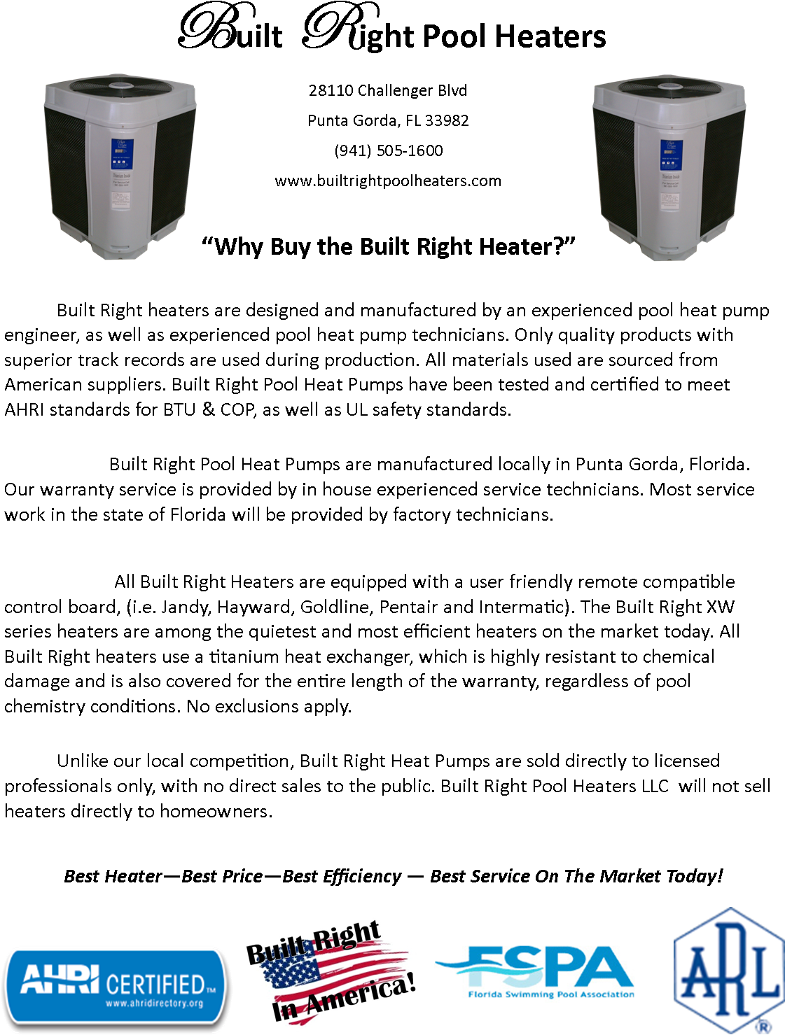 Website Why Buy - Built Right Pool Heaters, Llc (1336x1503), Png Download
