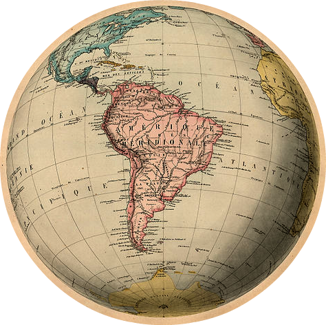 Anonymous - Map Of South America Canvas (474x472), Png Download