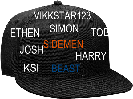 Sidemen Simon Ksi Josh Vikkstar123 Tobi Harry Ethen - Ksi Hats (450x450), Png Download