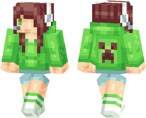 Minecraft Pe Skins - Skins Minecraft Green Hair (538x437), Png Download