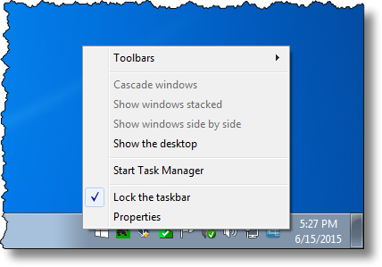 Right Click On The Taskbar - Taskbar (428x299), Png Download