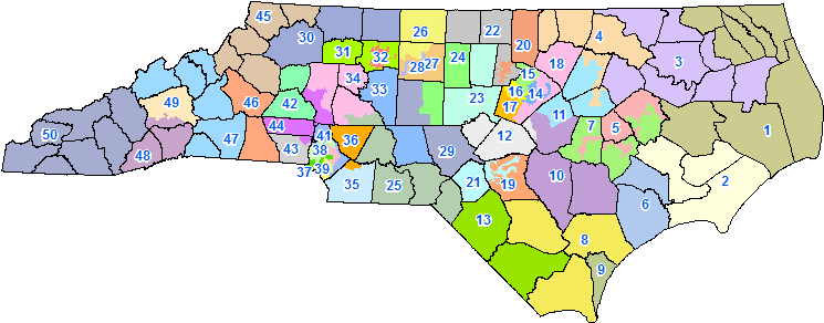 New Districts, Same As The Old Districts - Nc Senate Districts (751x300), Png Download