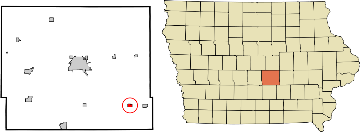 Jewell On Iowa Map (1200x505), Png Download