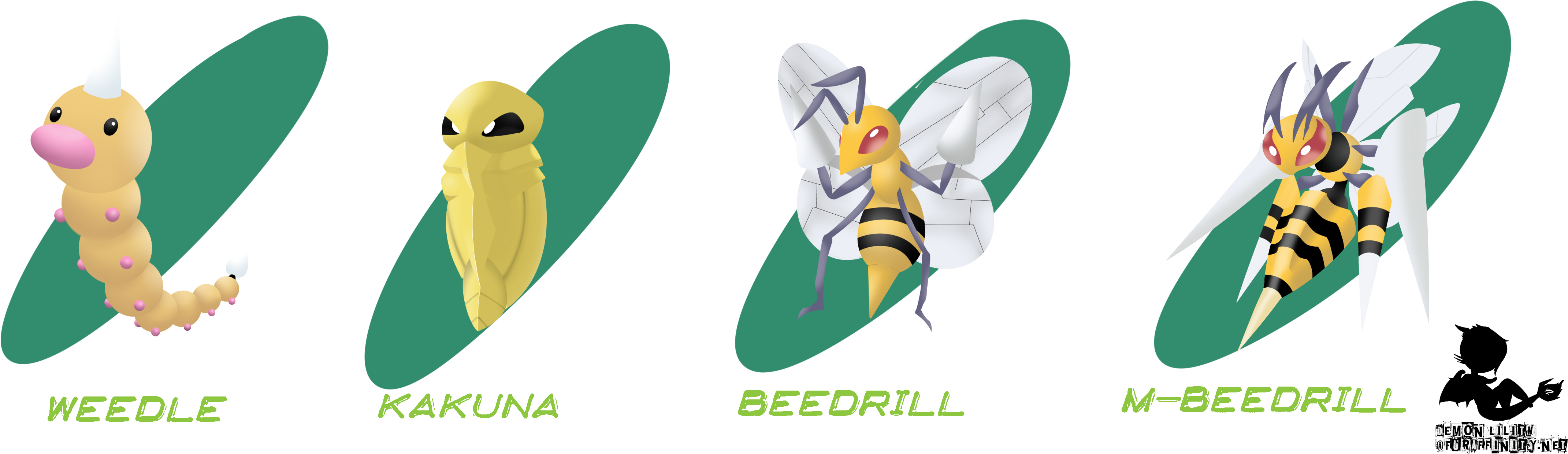 Weedle Evolutions - Weedle Evolution (4520x1300), Png Download