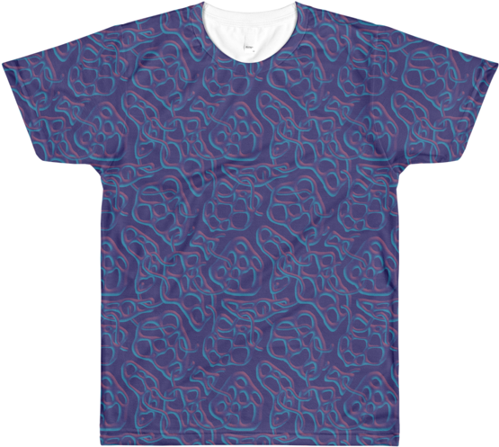 Wormhole All Over Printed T Shirt White Xs - Half Blue Half Red T Shirt (600x600), Png Download