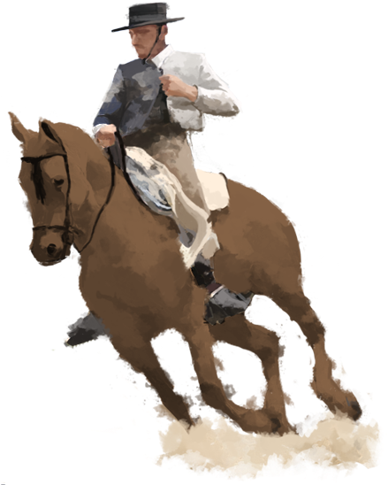Caballo - Vaquero A Caballo Png (446x547), Png Download