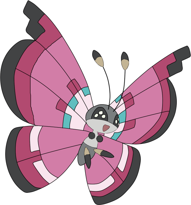Pokemon Vivillon-meadow Is A Fictional Character Of - Vivillon Meadow (644x690), Png Download