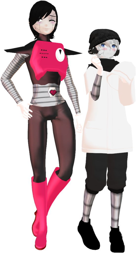 Blooky And Mettaton - Mettaton Ex And Blooky (670x1191), Png Download