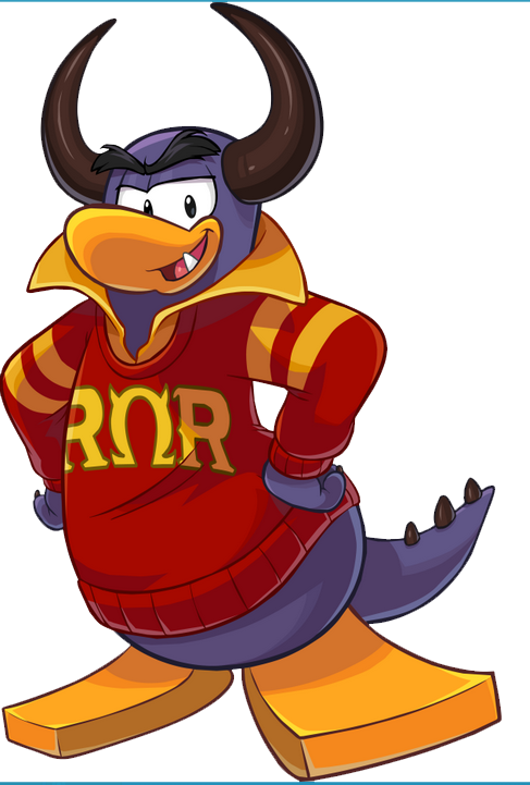 Mu Logo Horny - Club Penguins Wikia Rockhopper (487x721), Png Download