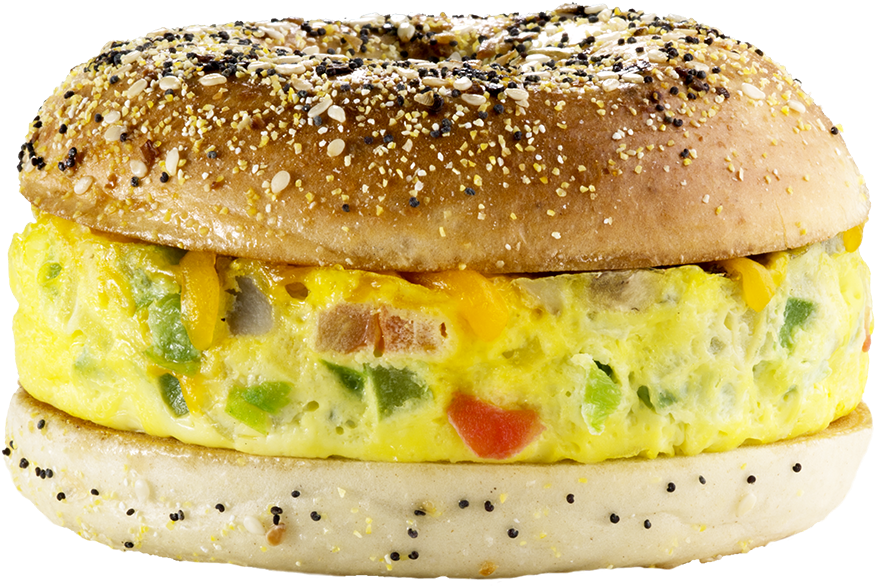 Omelet - Vegetable Omelette Bagel (900x643), Png Download