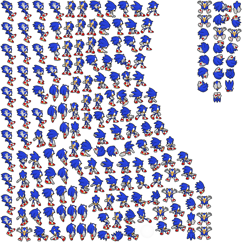 Hdplayersonic - Sonic The Hedgehog Sprites Png (1024x1024), Png Download
