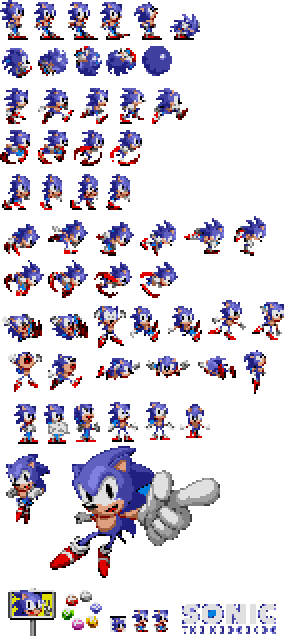 Sonic Sprites (284x636), Png Download