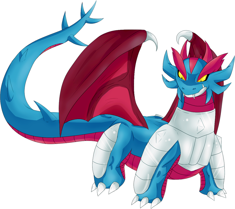 Pokemon Shiny Mega Salamence Blue Is A Fictional Character - Mega Salamence Fan Made (800x709), Png Download
